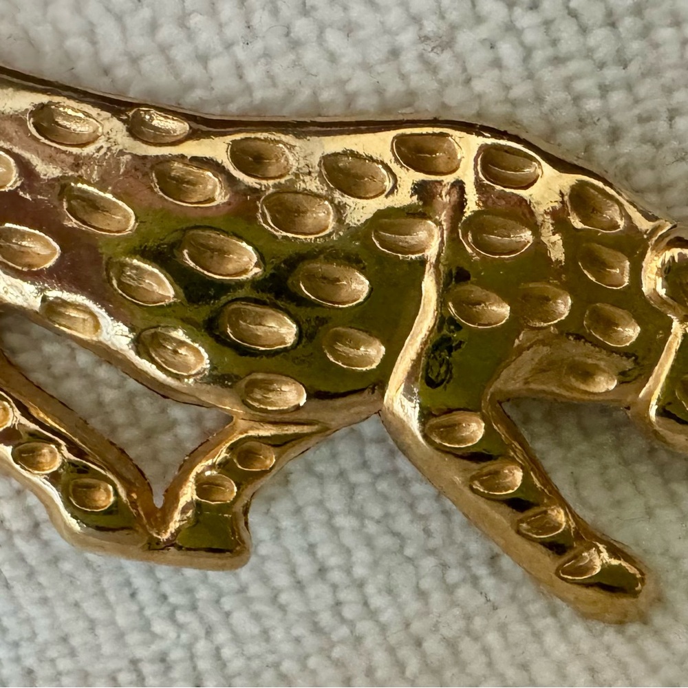 Vintage gold tone leopard chain belt - Picture 3 of 5